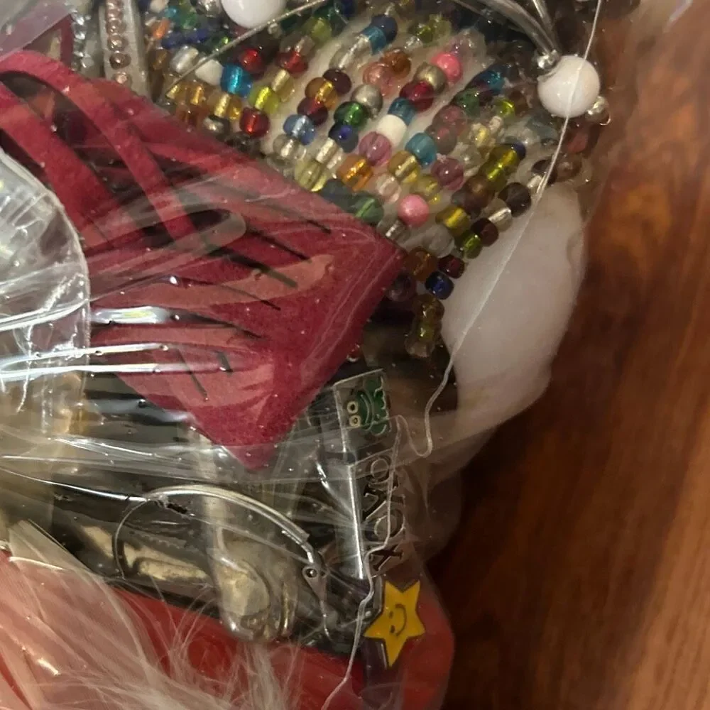 4lbs Bulk junk broken beaded for crafts arts repurposing  book jewelry bags bulk